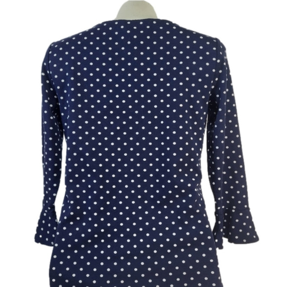 Ralph Lauren Blue & White Polka Dot Blouse - Picture 4 of 5